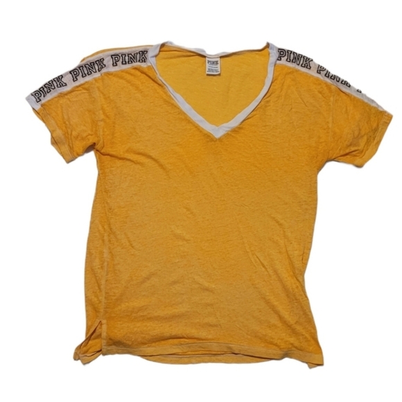 PINK By Victoria's Secret Vee Neck Tee Sz S - Picture 1 of 8